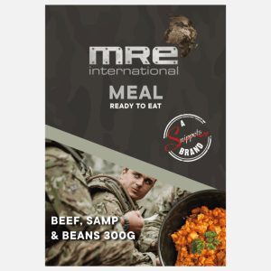 Beef, samp and beans ready-to-eat MRE meal, 300g.