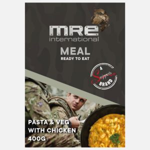 Chicken pasta and vegetables ready-to-eat MRE meal, 400g.