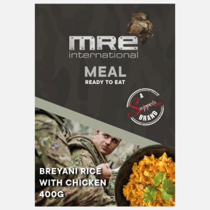 Chicken breyani ready-to-eat MRE meal, 400g product image.