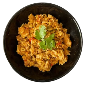 Photo of chicken kabsa in a bowl