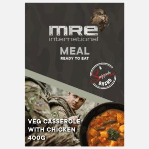 Vegetable casserole with chicken ready-to-eat MRE meal, 400g catalogue image.