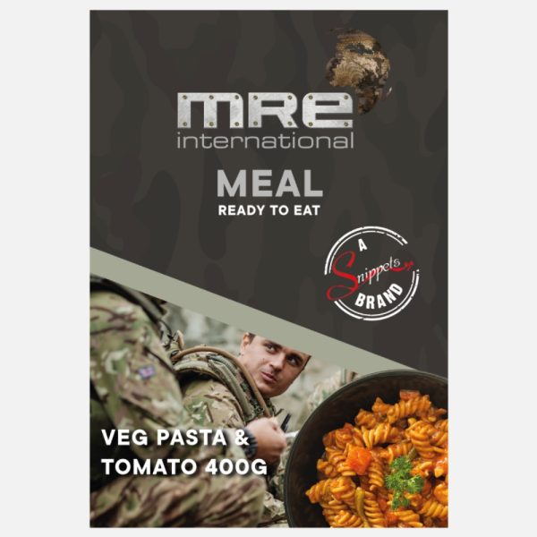 Vegetable pasta with tomato ready-to-eat MRE meal, 400g.